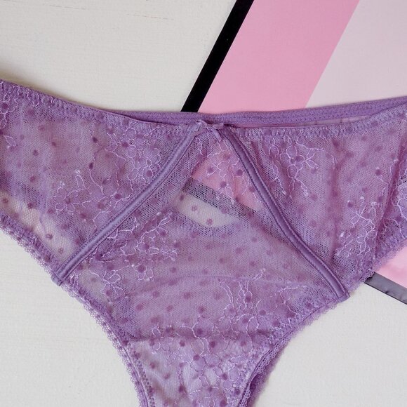 nwt victorias secret dream angels tanga sexy mesh lace luxe embroidered flowers - Picture 3 of 5